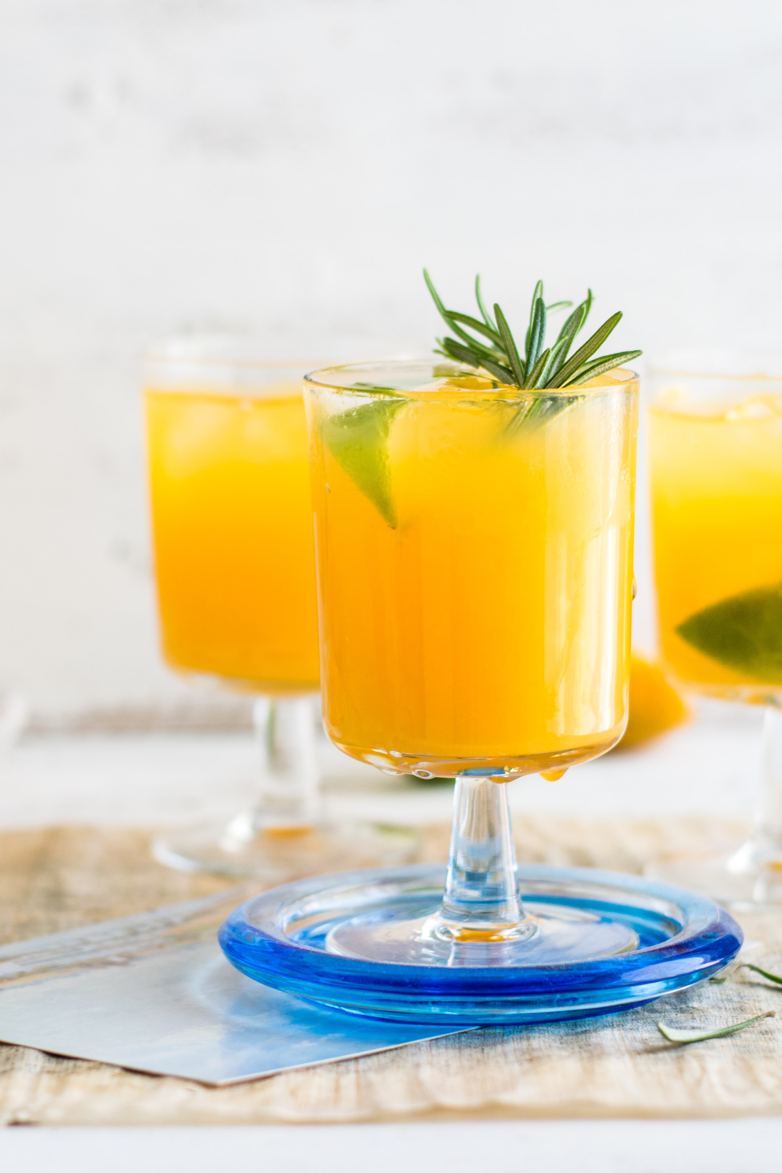 Mimosas on a table.